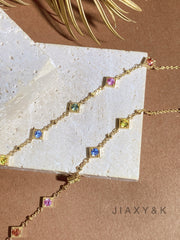 Brilliant Round Cut Colorful Sapphire Bracelet - Jiaxyk