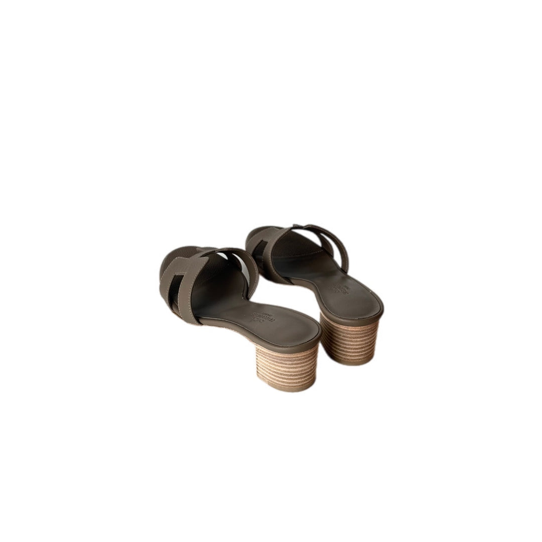 Hermes Etoupe Oasis Sandal Shoes #35