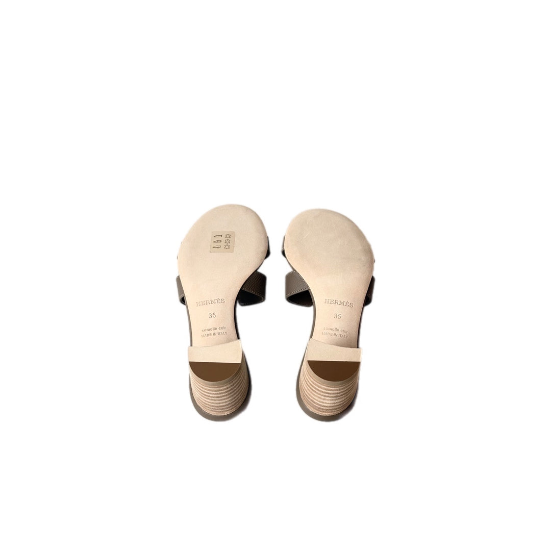 Hermes Etoupe Oasis Sandal Shoes #35