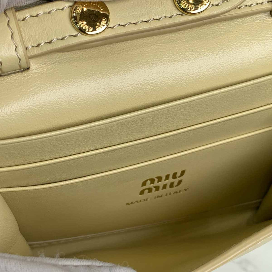 Miumiu Yellow Leather Shoulder Wallet
