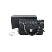 Chanel Classic Flap Small Black Silver Caviar