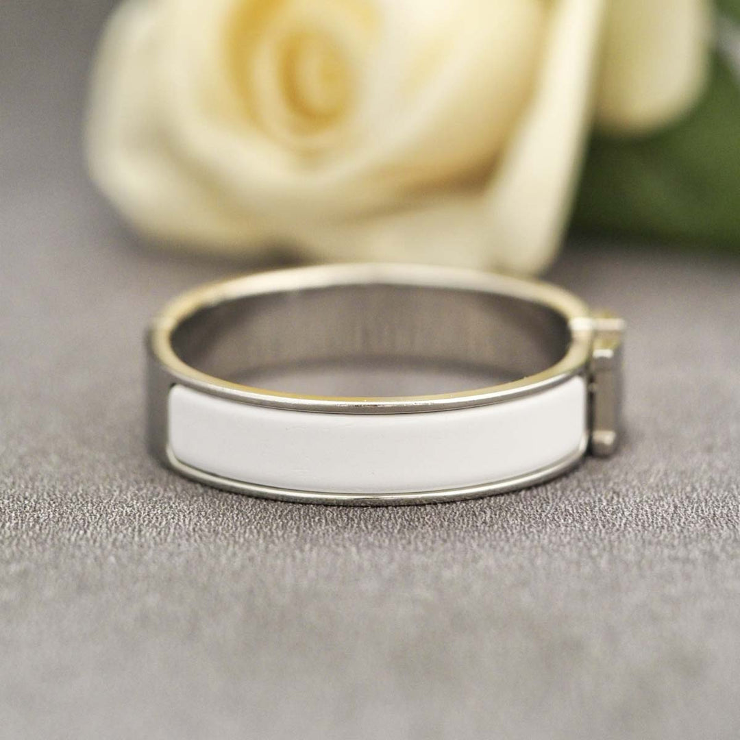Hermes H Clic White Bracelet