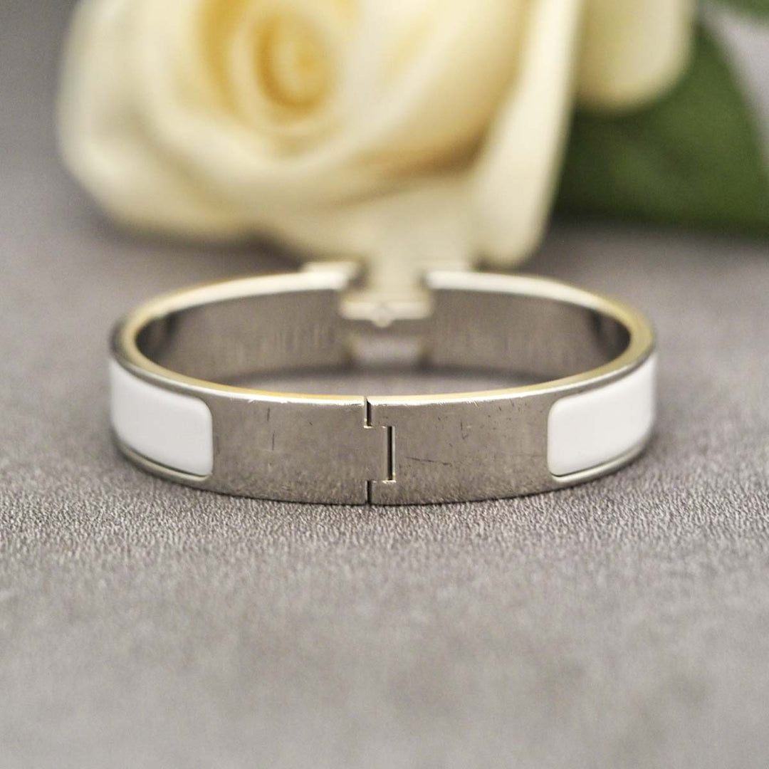 Hermes H Clic White Bracelet