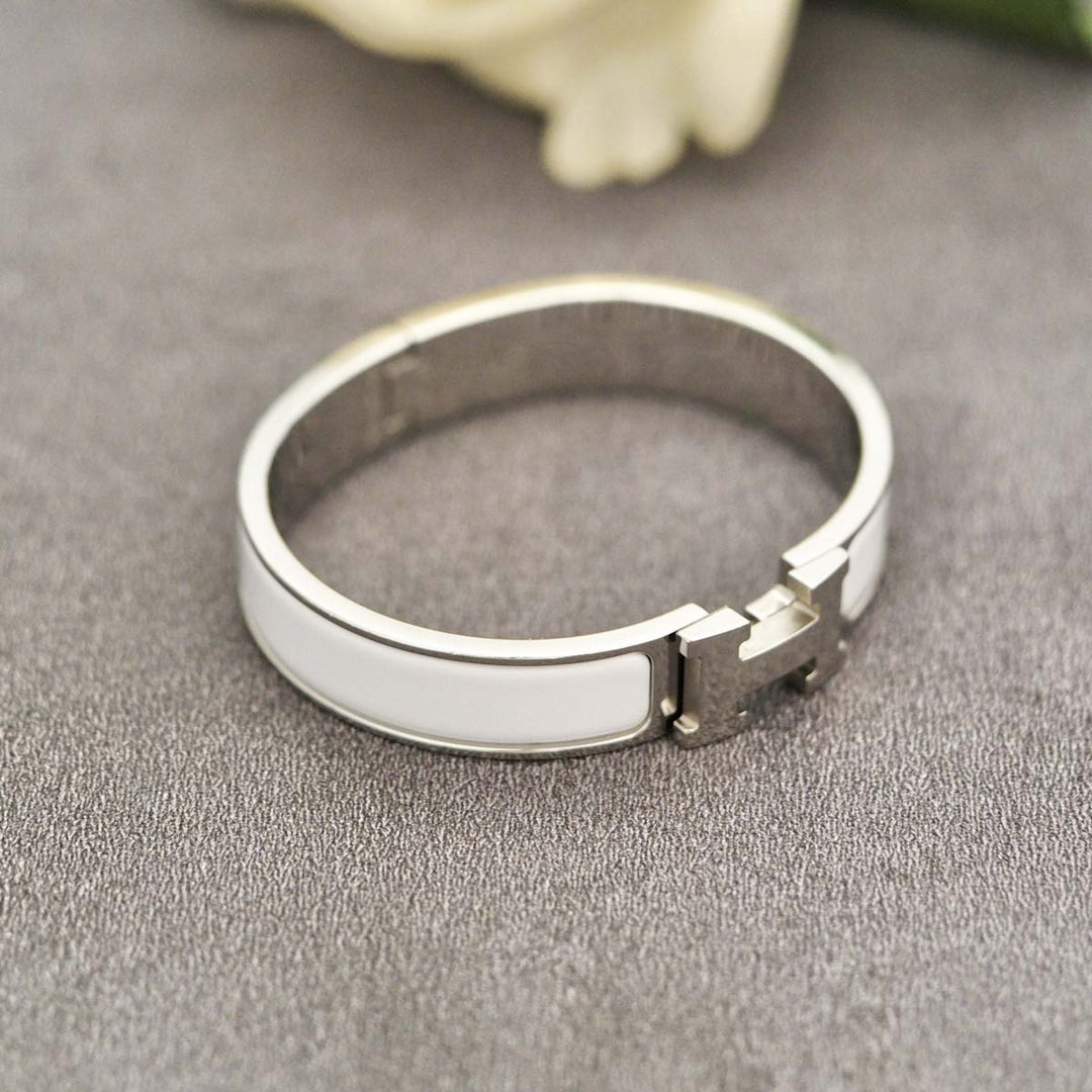 Hermes H Clic White Bracelet