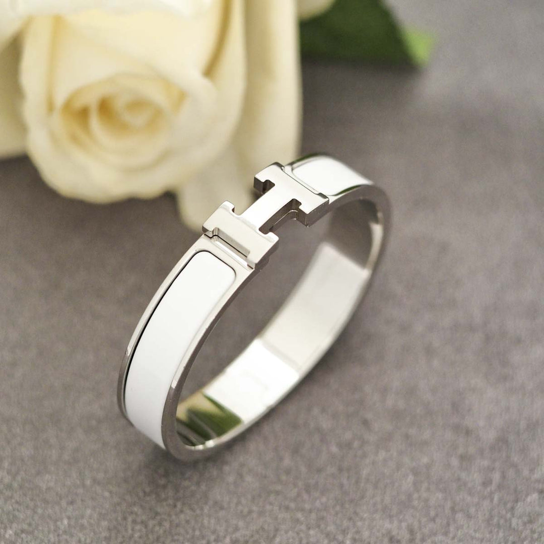 Hermes H Clic White Bracelet