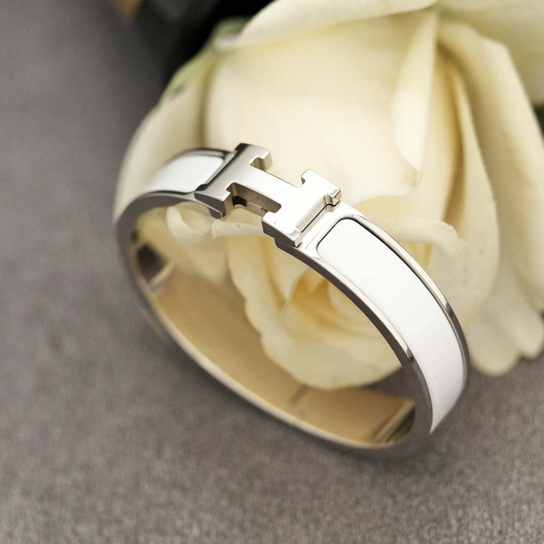 Hermes H Clic White Bracelet