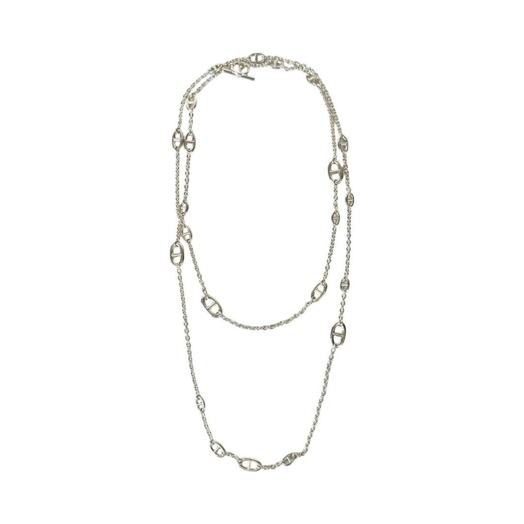 Hermes Farandole Silver Long Necklace 160cm