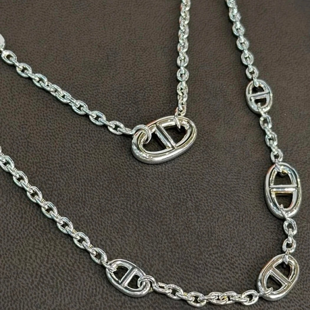 Hermes Farandole Silver Long Necklace 160cm