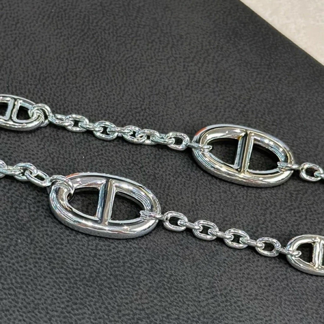 Hermes Farandole Silver Long Necklace 160cm