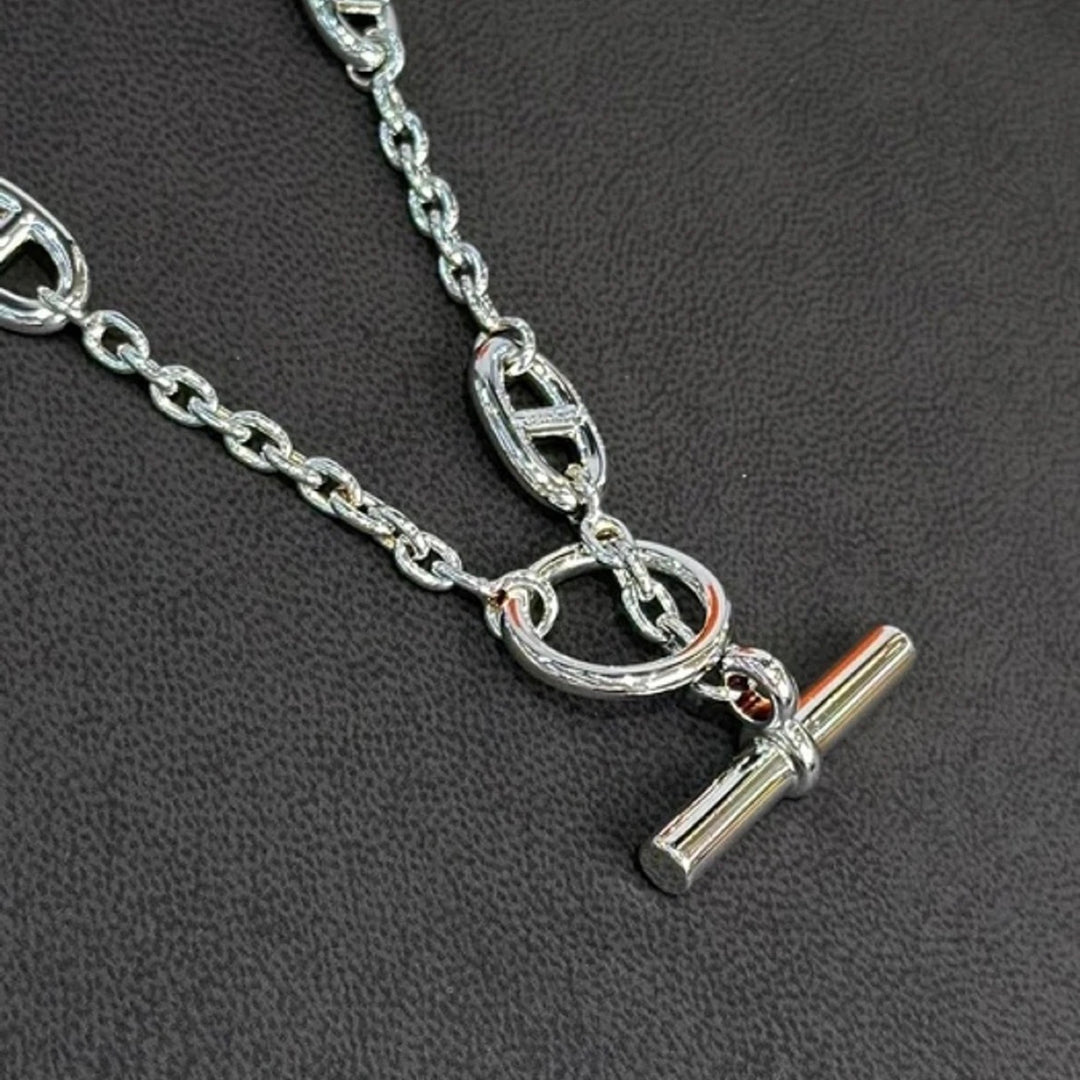 Hermes Farandole Silver Long Necklace 160cm