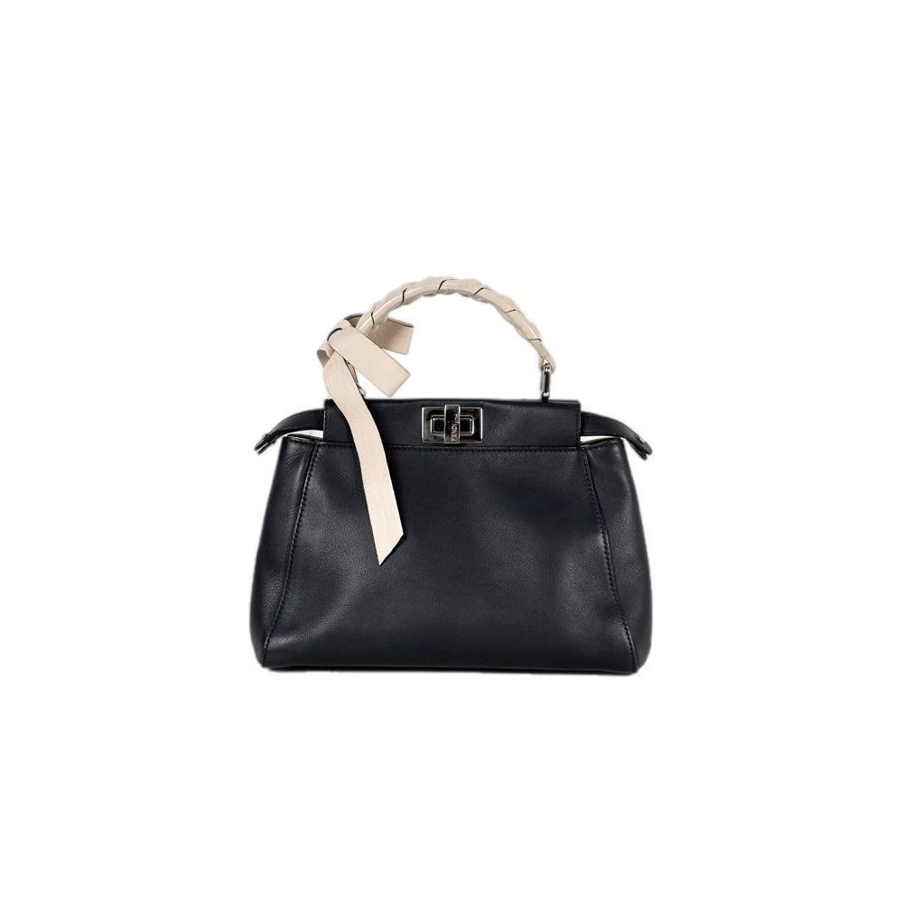 Fendi Peekaboo Mini Navy/Cream Handle Bag