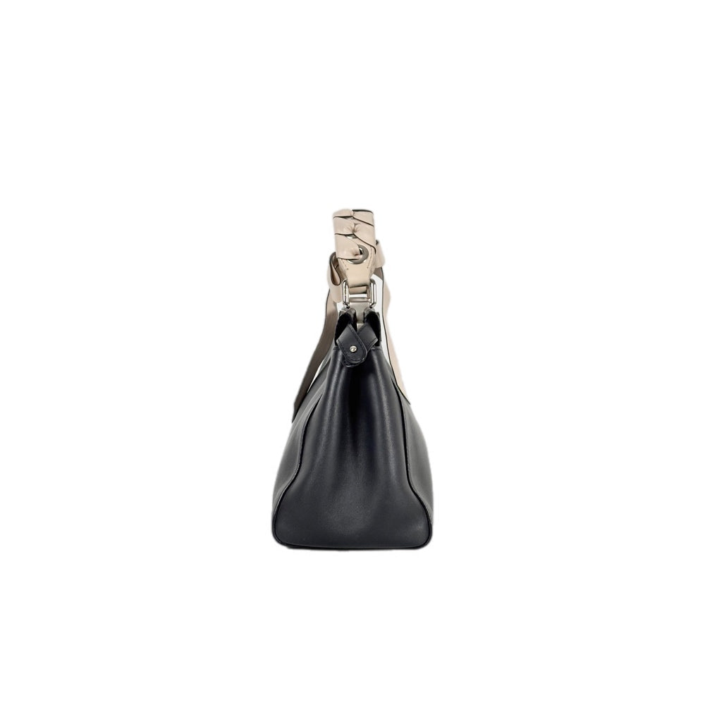 Fendi Peekaboo Mini Navy/Cream Handle Bag