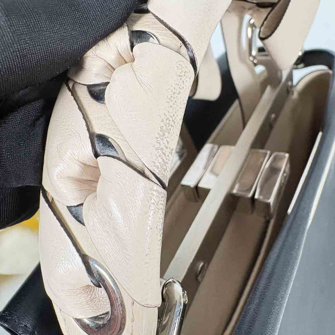 Fendi Peekaboo Mini Navy/Cream Handle Bag