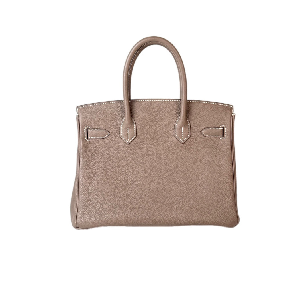 Hermes Birkin Bag 30cm Etoupe Silver Togo