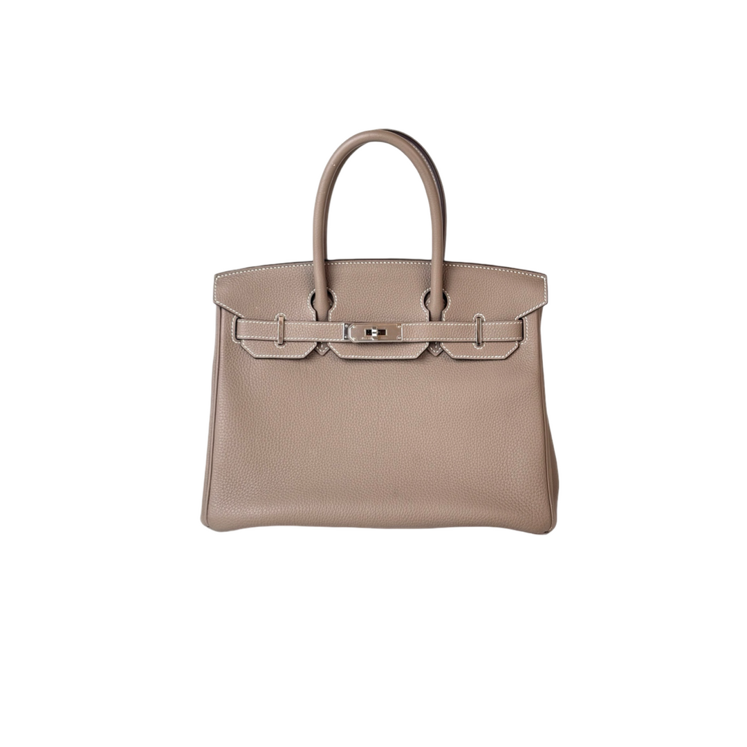Hermes Birkin Bag 30cm Etoupe Silver Togo