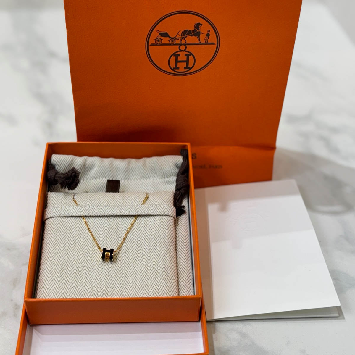 Hermes H Pop Black Necklace