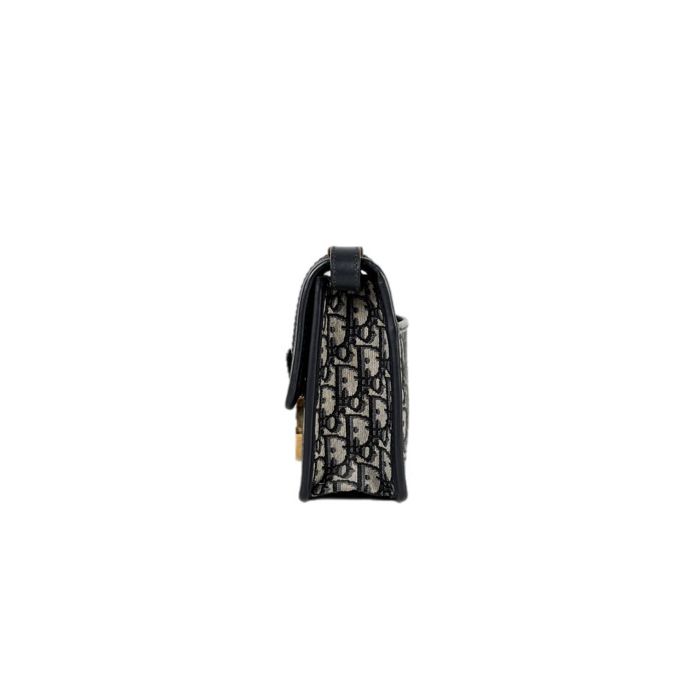 Dior 30 Montaigne Small Blue Oblique Jacquard Bag