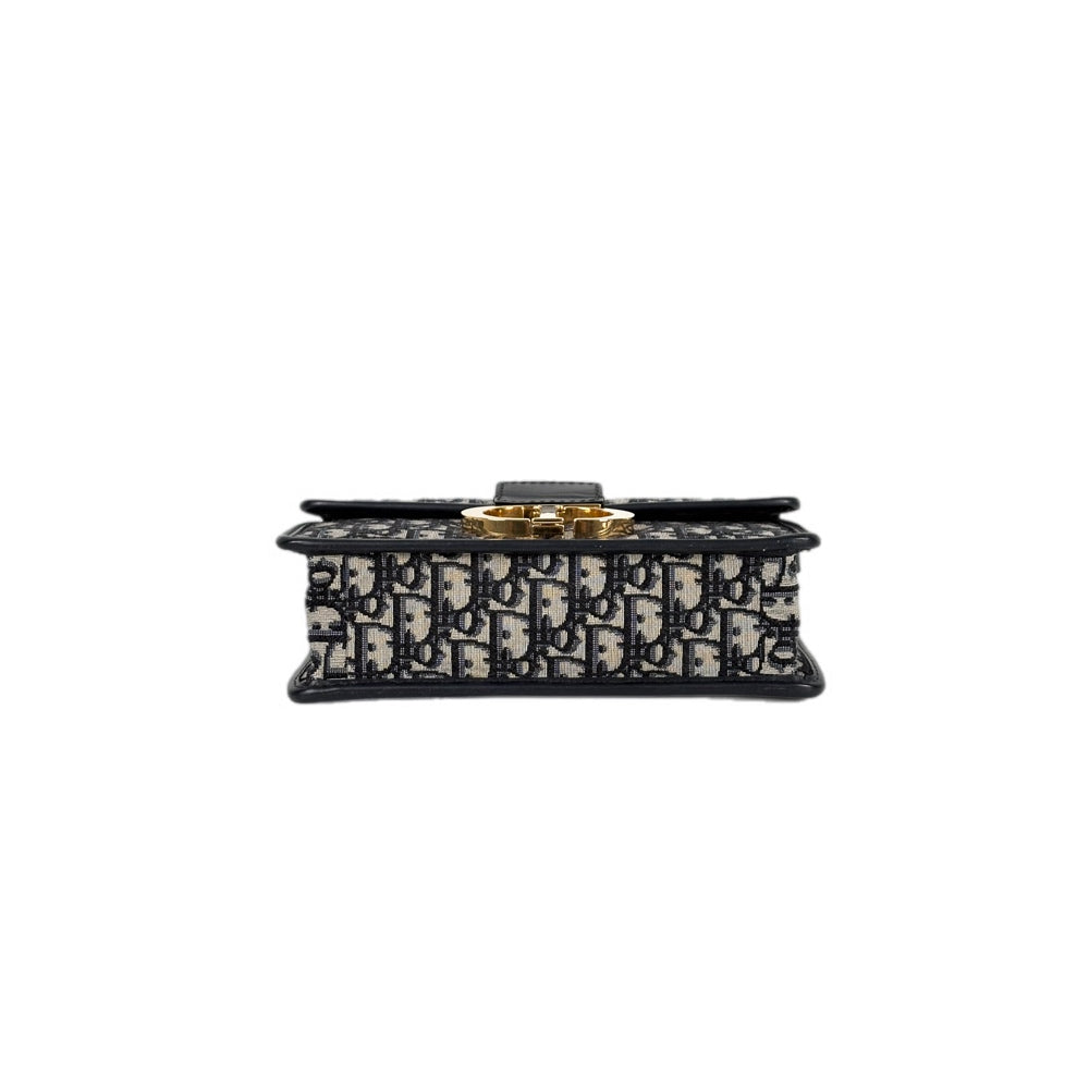 Dior 30 Montaigne Small Blue Oblique Jacquard Bag
