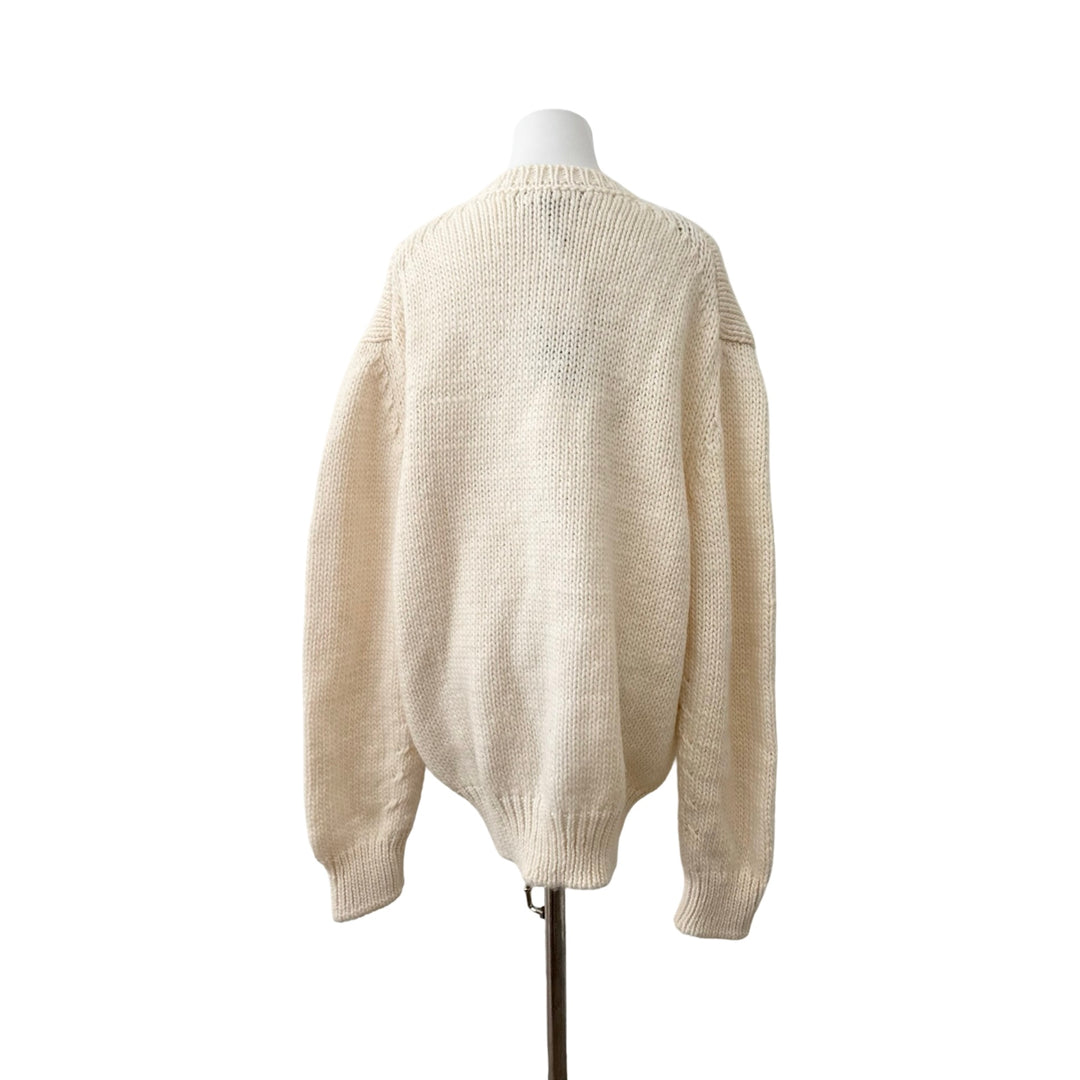 Dior White V Neck Wool Sweater#L