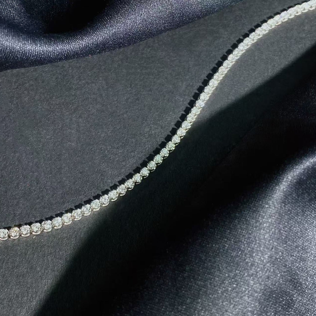 Natural White Diamond Tennis Bracelet D1.24ct,18K H SI