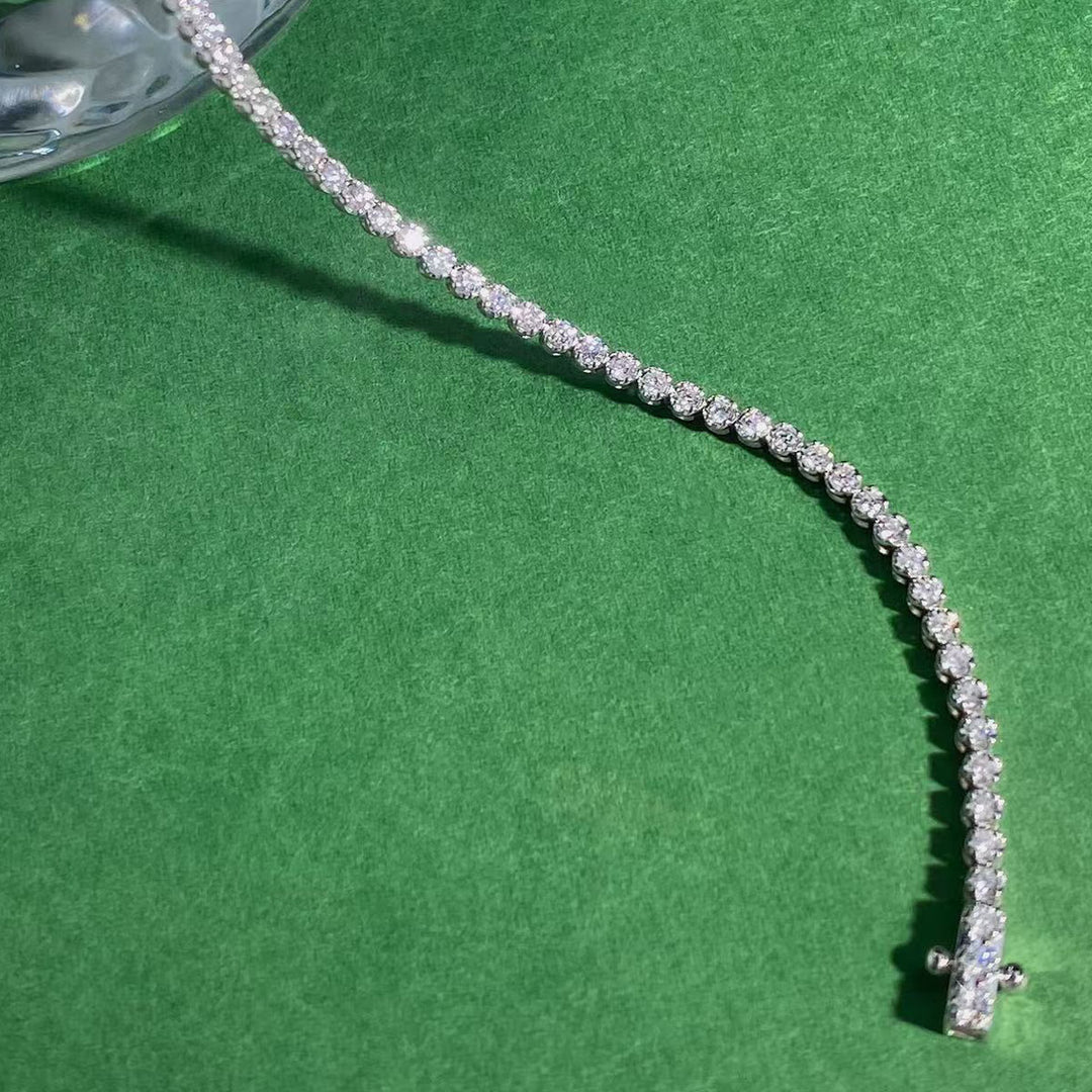 Natural White Diamond Tennis Bracelet D1.24ct,18K H SI