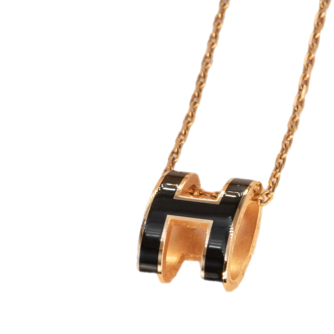 Hermes H Pop Black Rose Gold Large Necklace