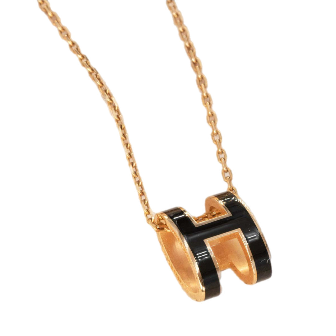 Hermes H Pop Black Rose Gold Large Necklace