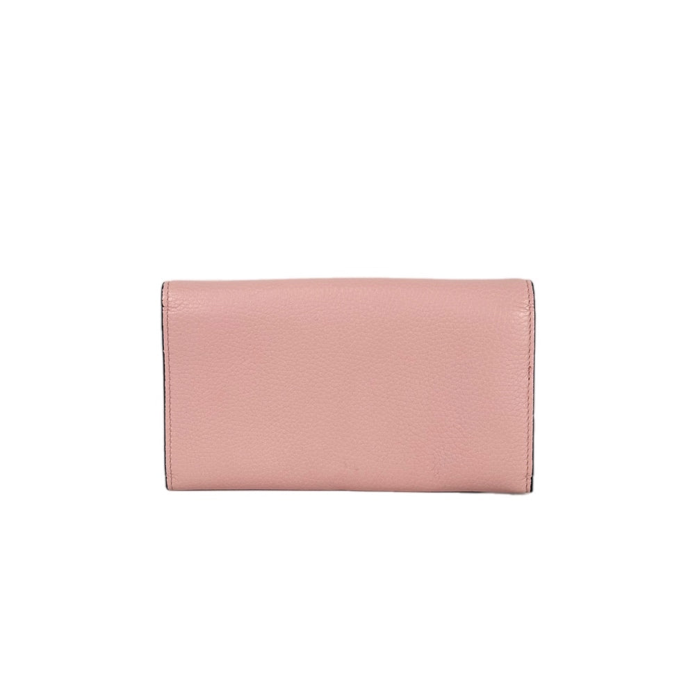 Gucci Pink Long Wallet Calfskin