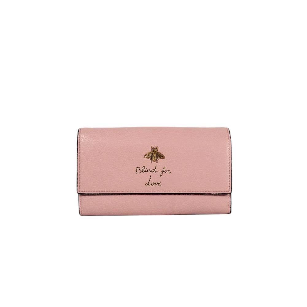 Gucci Pink Long Wallet Calfskin