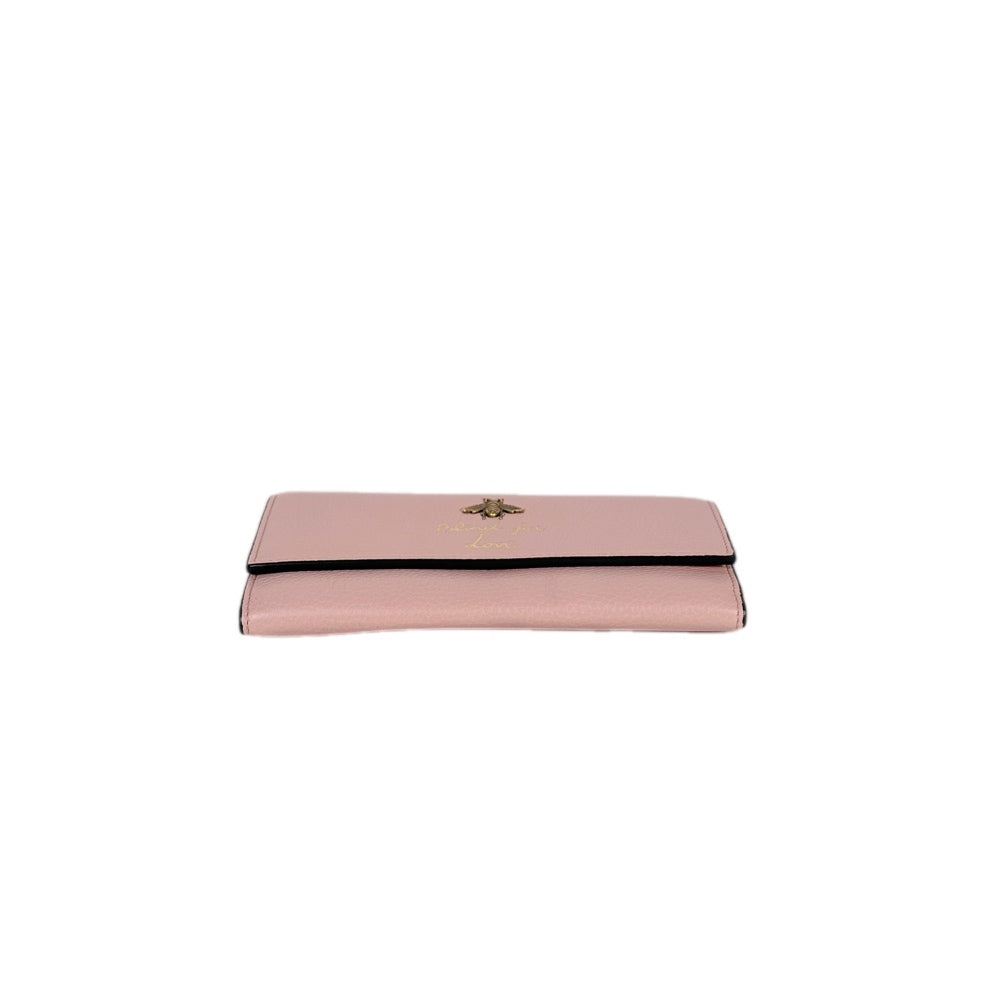 Gucci Pink Long Wallet Calfskin