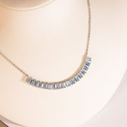 Natural Aquamarine Stone Necklace 6.3ct 18k Gold