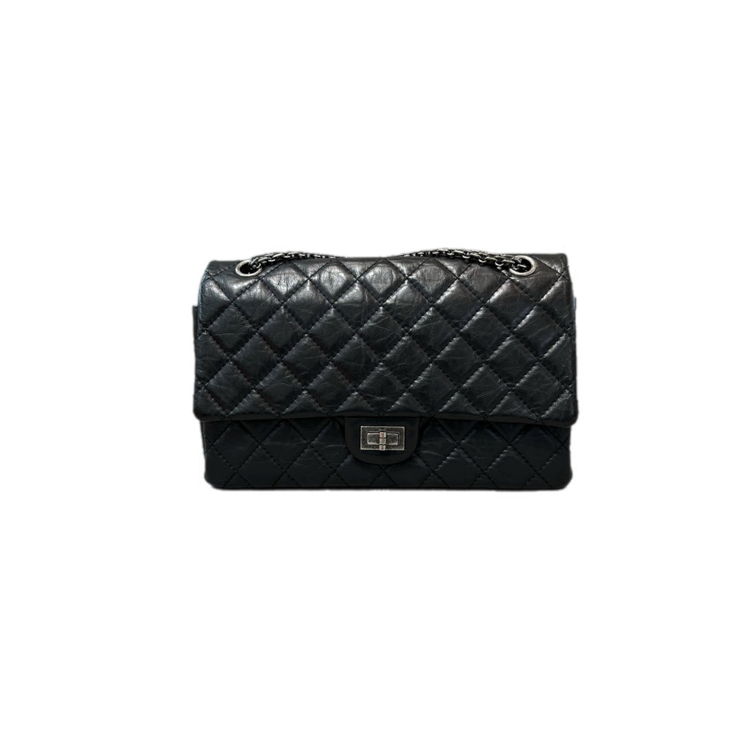 Chanel 2.55 Reissue Black/Silver Bag Jumbo