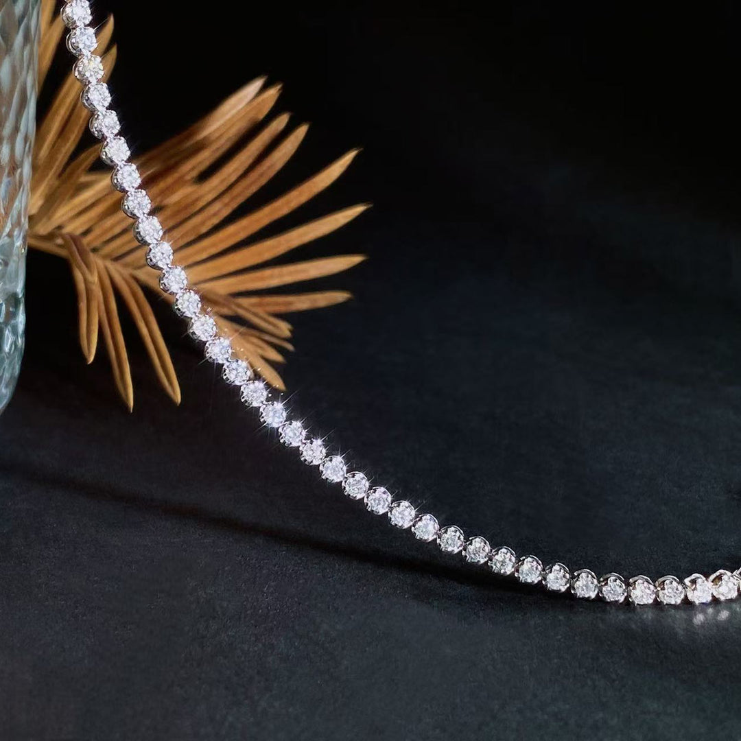 Natural White Diamond Tennis Bracelet D1.50ct,18K F-G VS