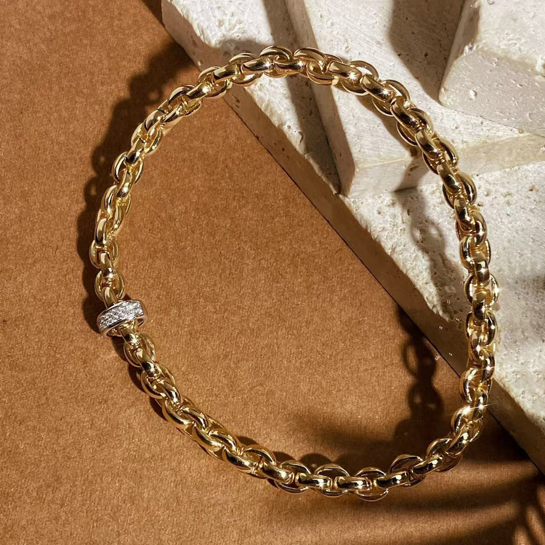 White Diamond Bracelet D0.06ct,18K