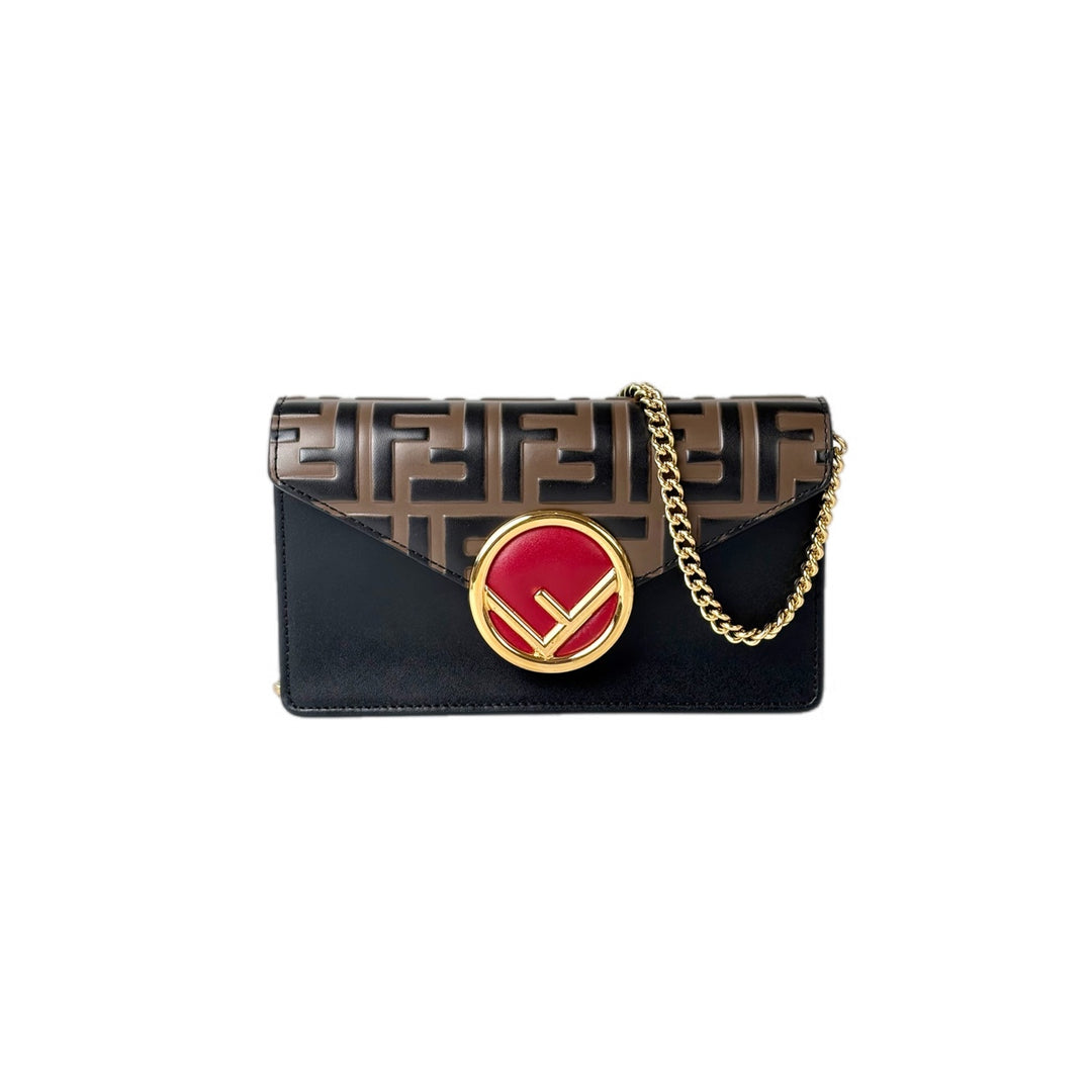 Fendi Black Belt Bag with Chain
