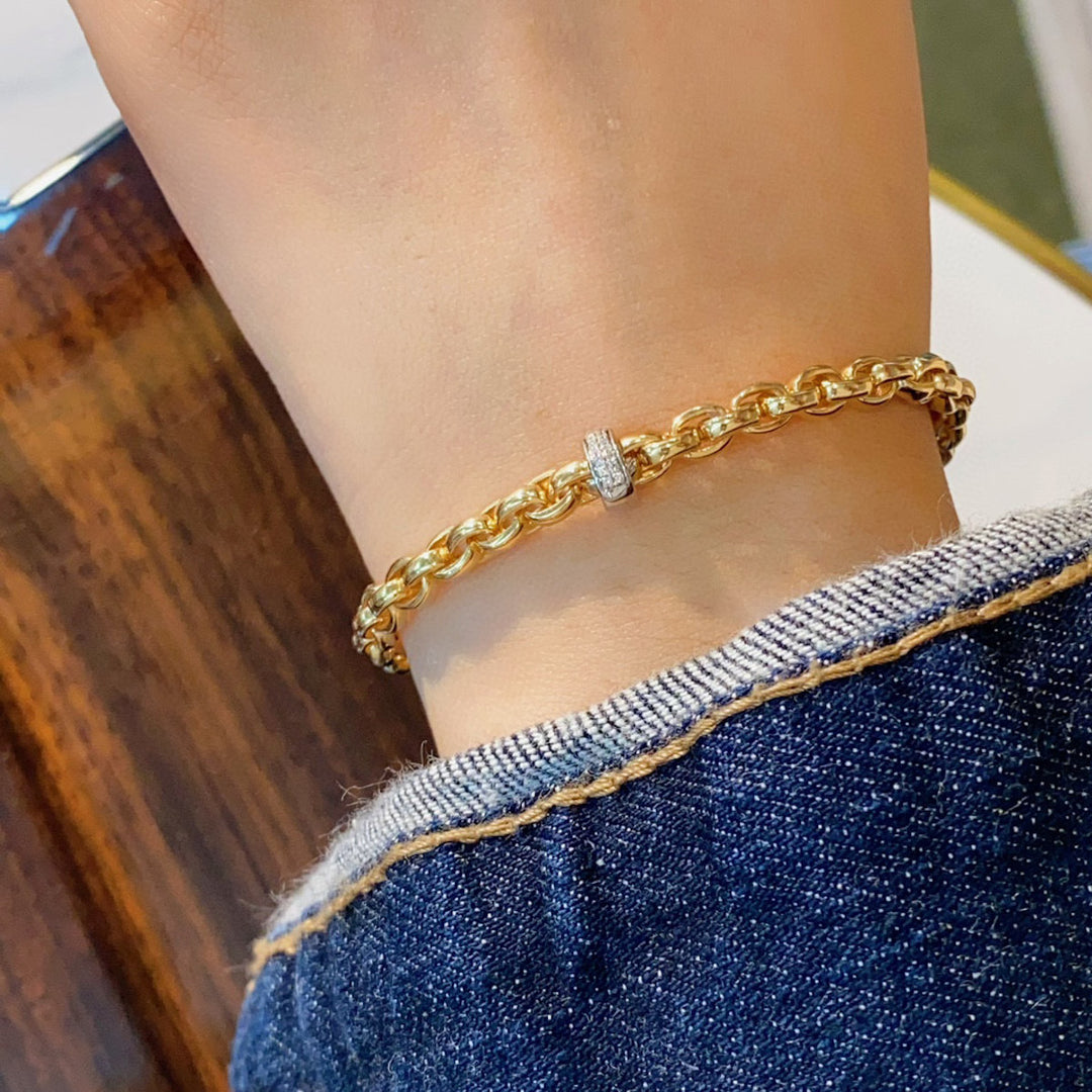 White Diamond Bracelet D0.06ct,18K