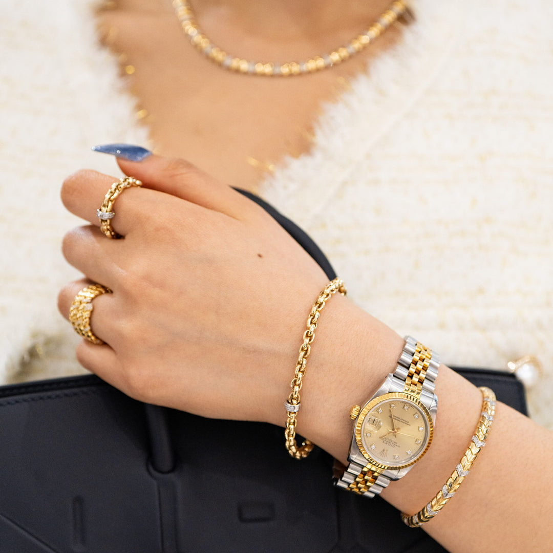 White Diamond Bracelet D0.06ct,18K