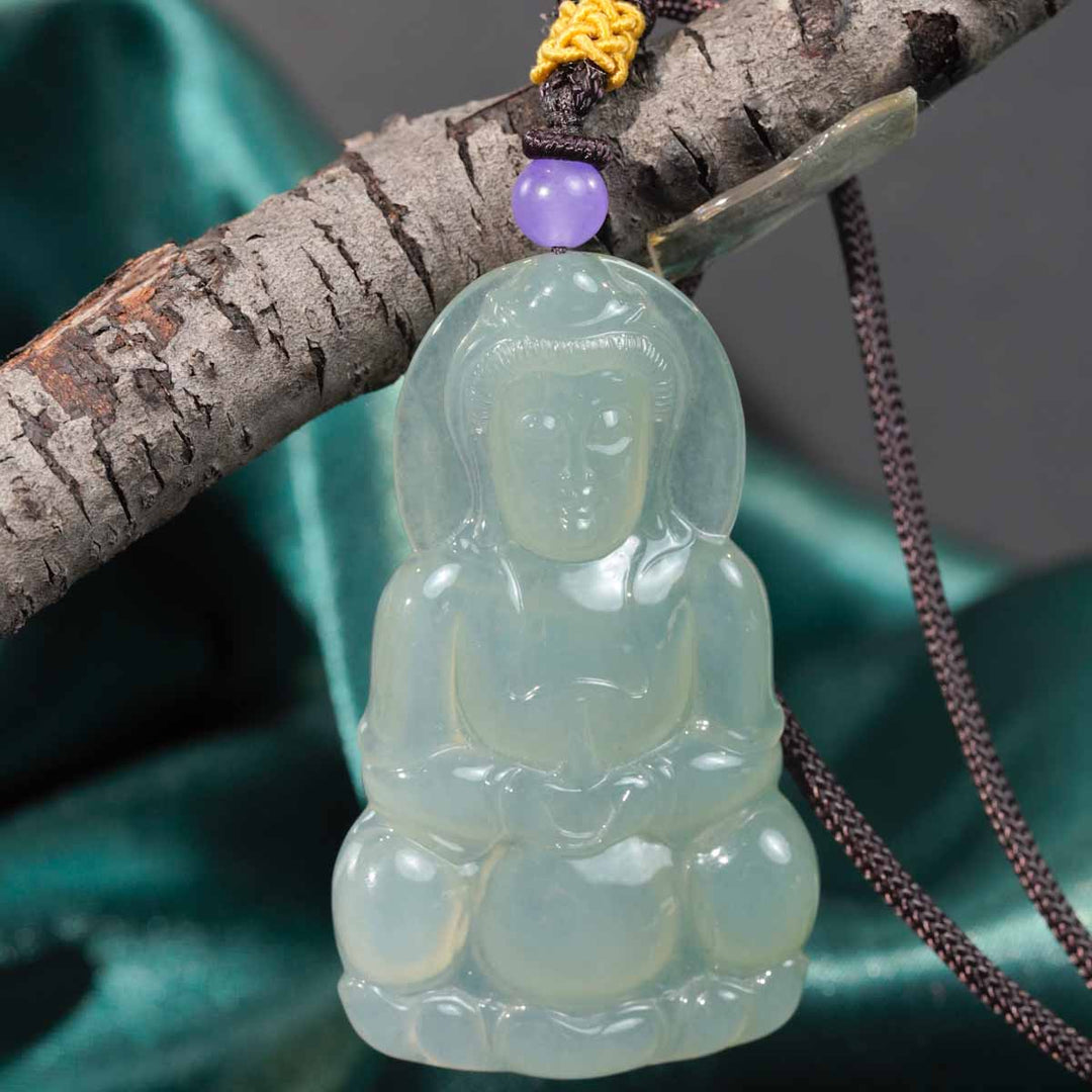 Burma Green Jade Avalokitesvara Necklace 56*33*6.1mm