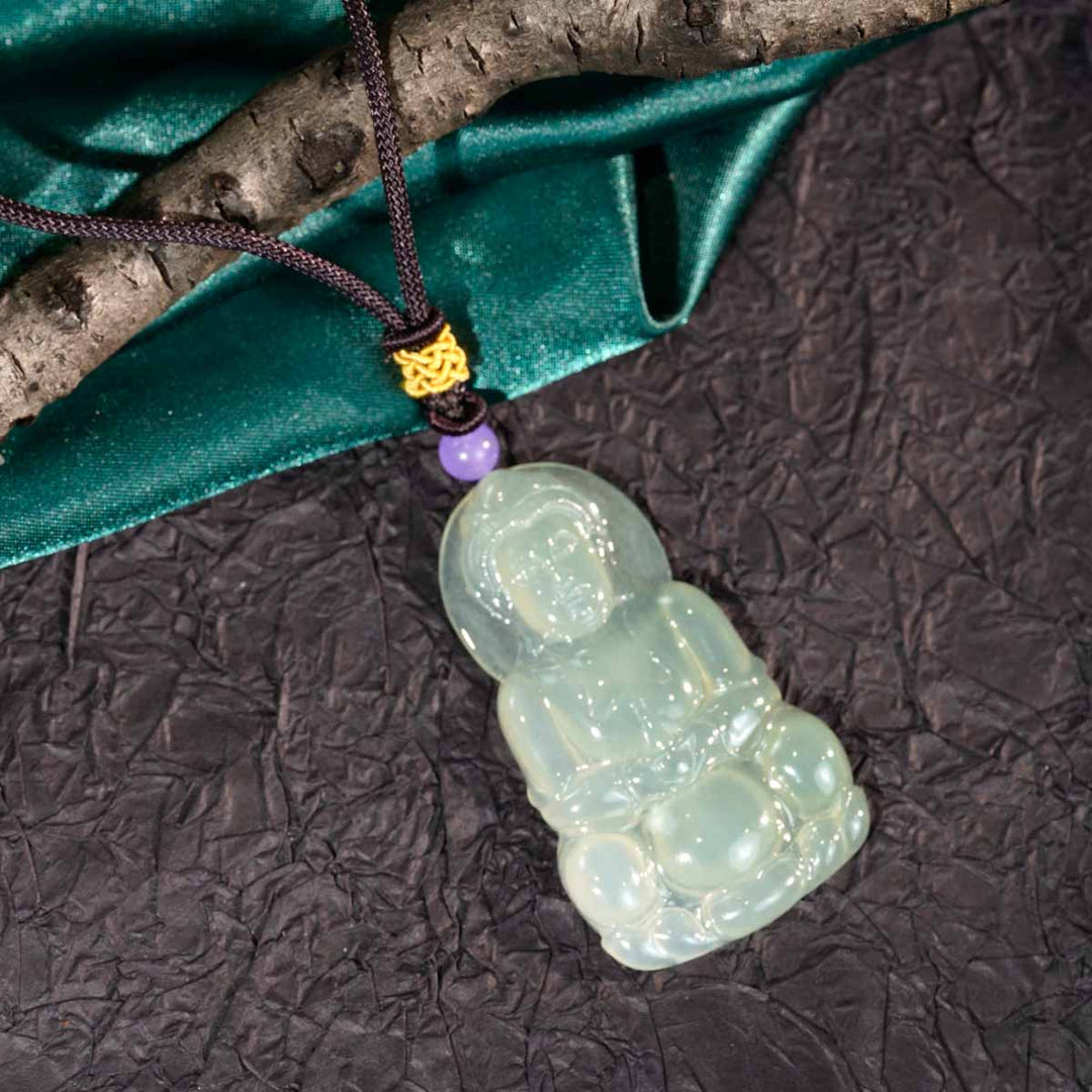 Burma Green Jade Avalokitesvara Necklace 56*33*6.1mm