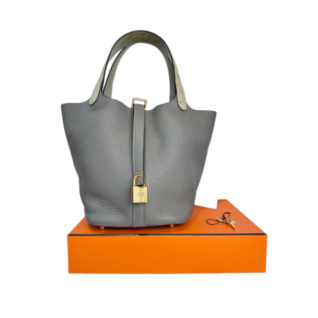 Hermes Touch Gris Meyer 18cm Picotin Bag