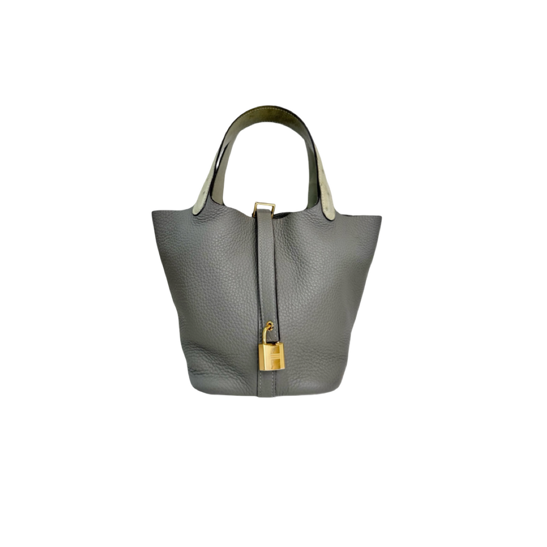 Hermes Touch Gris Meyer 18cm Picotin Bag
