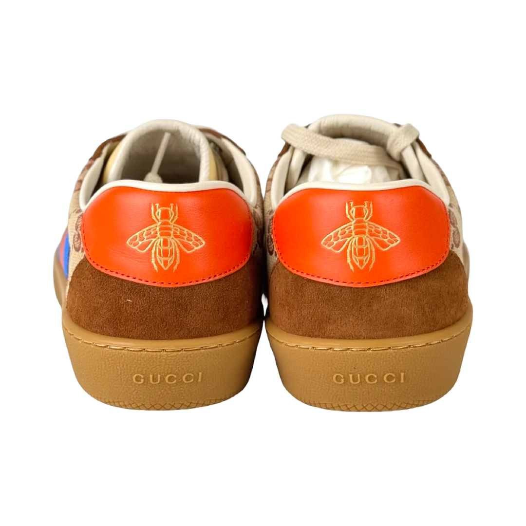 Gucci G74 Tricolor GG Canvas and Suede Web Low Top Sneakers #USM6.5