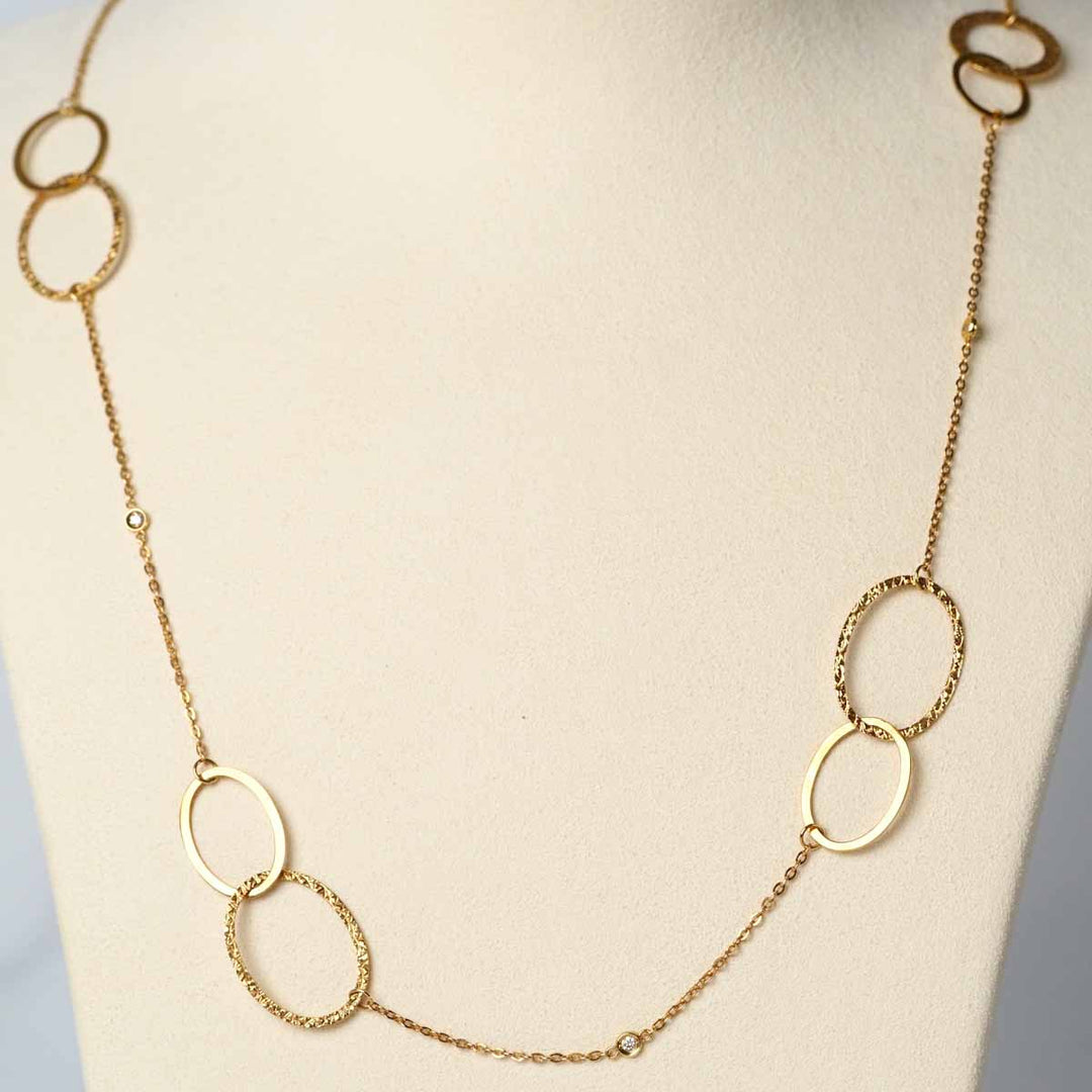 White Diamond Long Necklace 18K D0.08ct