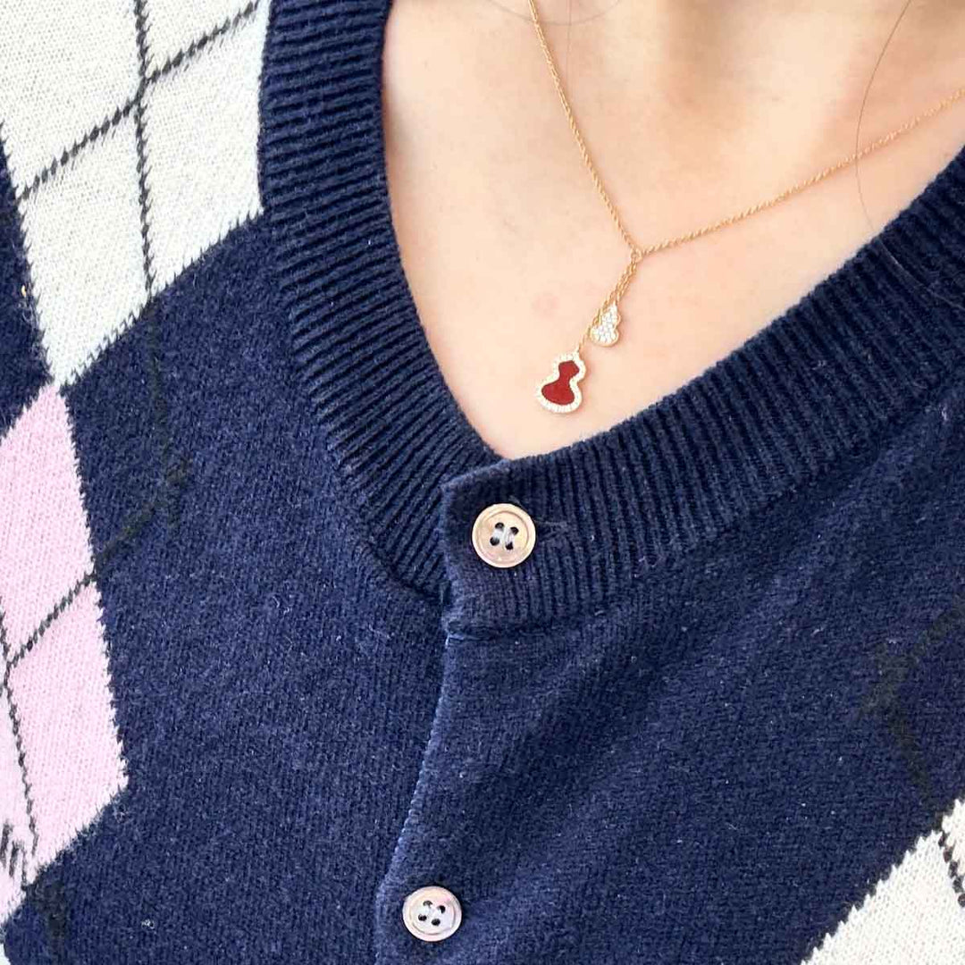 Qeelin Wulu Necklace Ggate 18k Rose Gold Diamonds