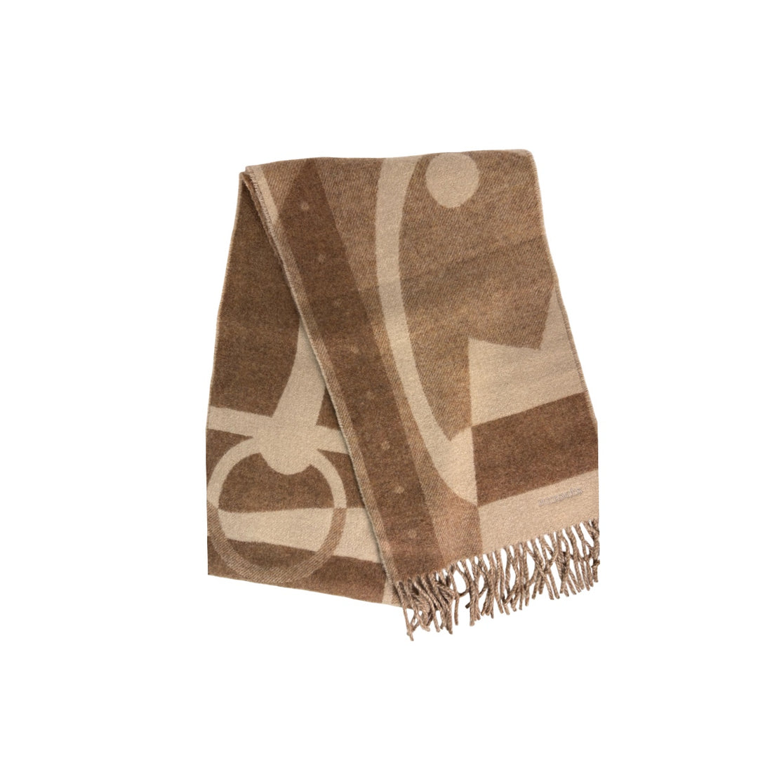 Hermes Brown Cashmere Scarf 170CM