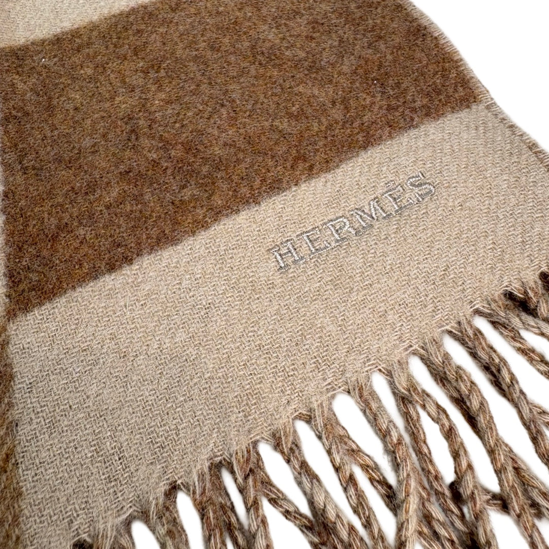 Hermes Brown Cashmere Scarf 170CM