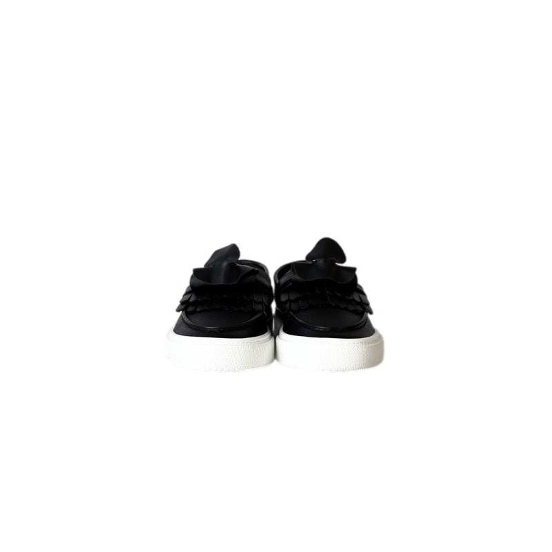 Hermes Game Epsom Calfskin Slip On Loafer Shoes Black #34