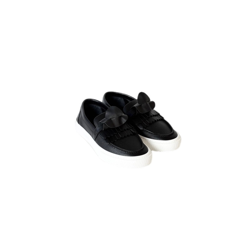 Hermes Game Epsom Calfskin Slip On Loafer Shoes Black #34