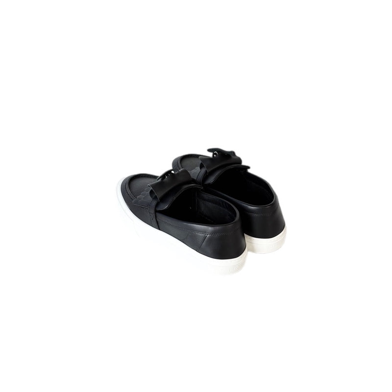 Hermes Game Epsom Calfskin Slip On Loafer Shoes Black #34