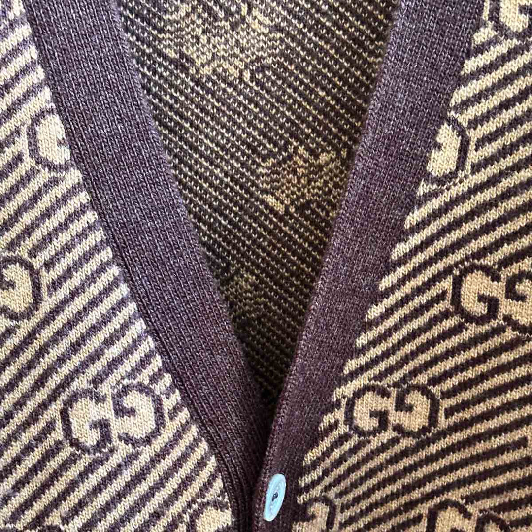 Gucci Brown Wool GG Cardigan #12